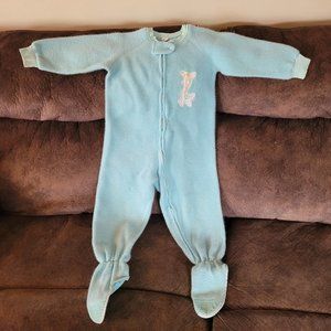 Vintage Vinyl Footed Child Pajamas Size 6 kids